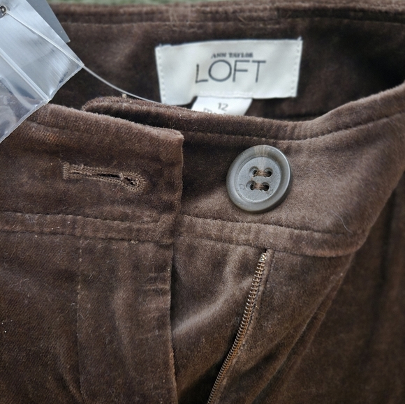 Ann Taylor LOFT size 12 marissa brown velveteen pant New with tag. - Picture 3 of 8